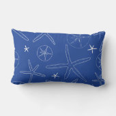 Coussin Rectangle Cobalt Blue Starfish & Sand Dollar Jeu d'oreiller (Verso)
