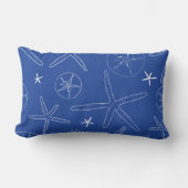 Coussin Rectangle Cobalt Blue Starfish & Sand Dollar Jeu d'oreiller (Recto)