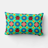 Coussin Rectangle Coccinelles et fleurs colorées (Verso)