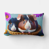 Coussin Rectangle Cochons d'Inde amusants et mignons  (Recto)
