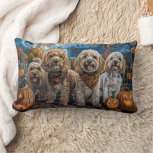 Coussin Rectangle Cockapoo Halloween Éffrayant