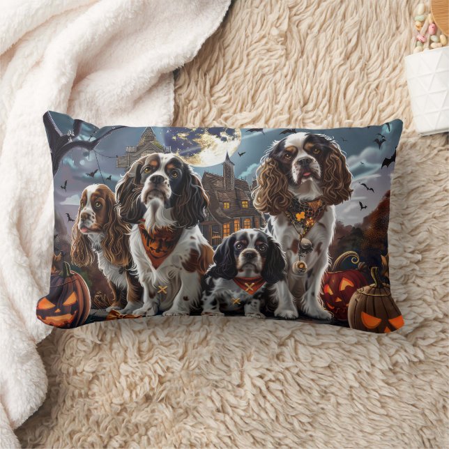 Coussin Rectangle Cocker Spaniel Halloween Éffrayant (Couverture)