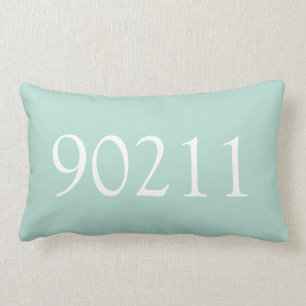 Coussin Rectangle Code postal blanc de la note néo personnalisée