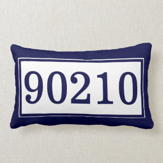 Coussin Rectangle Code postal personnalisé - Bleu foncé et blanc cla