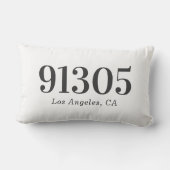 Coussin Rectangle Code Postal Personnalisé Moderne Élégant (Verso)
