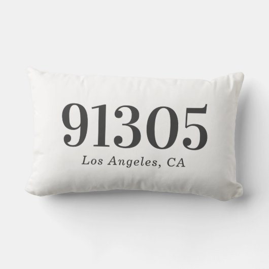 Coussin Rectangle Code Postal Personnalisé Moderne Élégant (Verso)