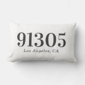 Coussin Rectangle Code Postal Personnalisé Moderne Élégant (Recto)