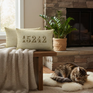 Coussin Rectangle Code Postal Vintage Personnalisé Décoratif