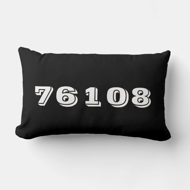 Coussin Rectangle Code zip personnalisé Couleur noir Décor Jeu d'ore (Recto)