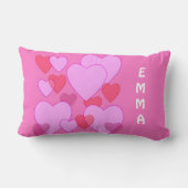 Coussin Rectangle Coeur brillant Valentine rose personnalisée (Verso)