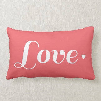 Coussin Rectangle Coeur d'amour du corail