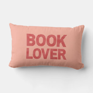 Coussin Rectangle Cœur de lectrice pêche
