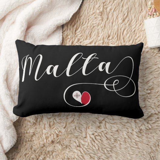 Coussin Rectangle Coeur du drapeau maltais, Malte (Couverture)