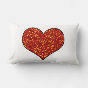 Coussin Rectangle Coeur en feu