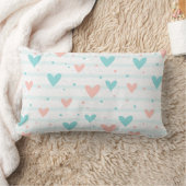 Coussin Rectangle Cœur Fantaisiste Rayé (Couverture)