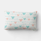 Coussin Rectangle Cœur Fantaisiste Rayé (Verso)