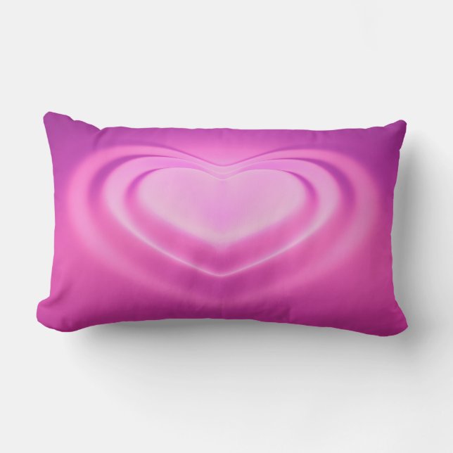 Coussin Rectangle coeur rose (Recto)