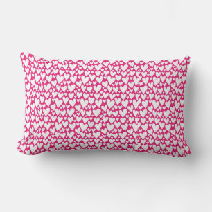 Coussin Rectangle "Coeurs blancs sur rose : un Motif inspiré par l'a