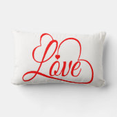 Coussin Rectangle Cœurs d'amour Rouge Et Blanc (Verso)