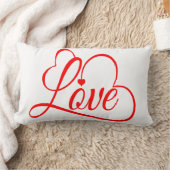 Coussin Rectangle Cœurs d'amour Rouge Et Blanc (Couverture)