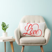 Coussin Rectangle Cœurs d'amour Rouge Et Blanc (Chaise)