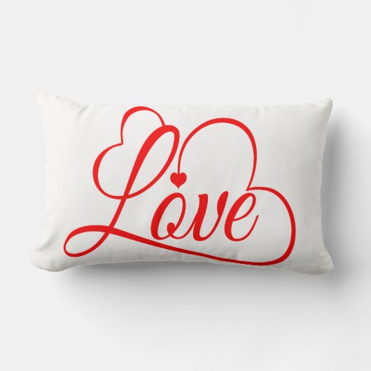 Coussin Rectangle Cœurs d'amour Rouge Et Blanc (Recto)