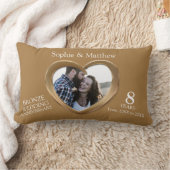 Coussin Rectangle Cœurs de photo d'anniversaire de mariage en bronze (Couverture)