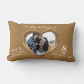 Coussin Rectangle Cœurs de photo d'anniversaire de mariage en bronze (Recto)