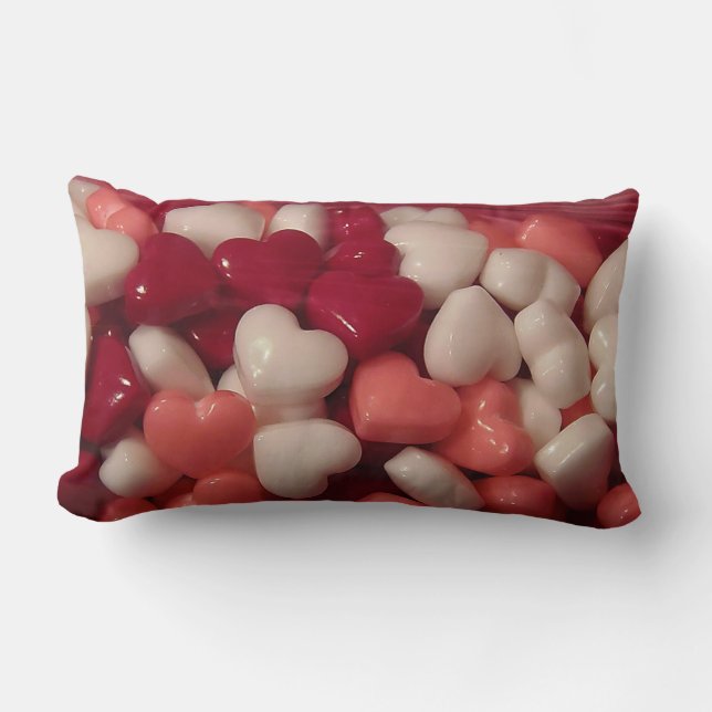 Coussin Rectangle Coeurs de sucrerie de Saint-Valentin (Recto)