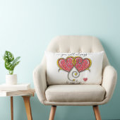 Coussin Rectangle Cœurs entrelacés personnalisés Élégant Saint-Valen (Chaise)