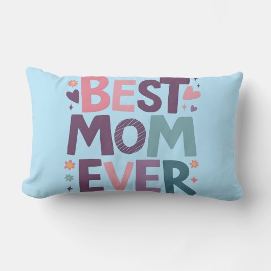 Coussin Rectangle Coeurs et fleurs mignons Meilleure maman jamais (Recto)