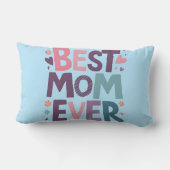 Coussin Rectangle Cœurs mignons et fleurs Meilleure maman de tous le (Verso)