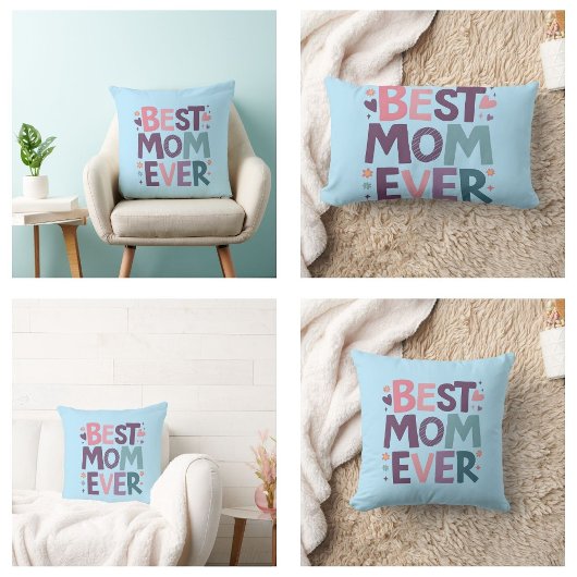 Coussin Rectangle Cœurs mignons et fleurs Meilleure maman de tous le