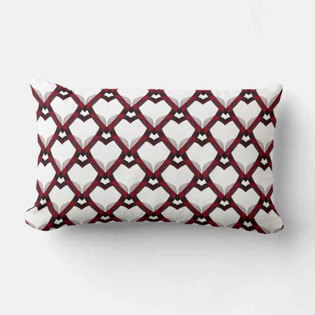 Coussin Rectangle Coeurs noirs rouges (Recto)
