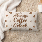 Coussin Rectangle Coffee O'Clock Pillow - Funny Coffee Time Throw (Couverture)
