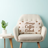 Coussin Rectangle Coffee O'Clock Pillow - Funny Coffee Time Throw (Chaise)