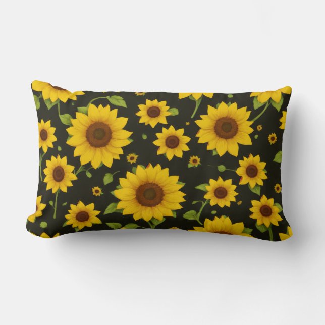 Coussin Rectangle Cojín cute sunflowers (Recto)