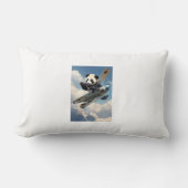 Coussin Rectangle cojin rectangular con oso panda en avioneta (Recto)