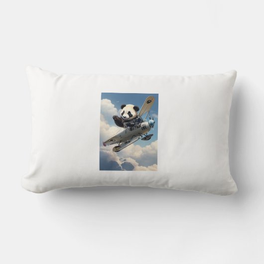Coussin Rectangle cojin rectangular con oso panda en avioneta (Recto)