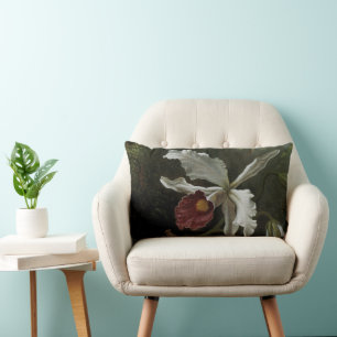 Coussin Rectangle Colibris et orchidée blanche par Martin J. Heade