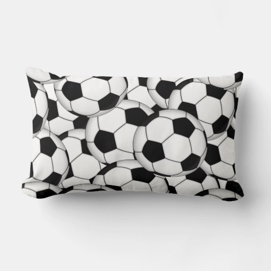 Coussin Rectangle Collage de ballon de football (Recto)