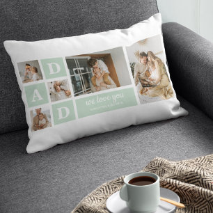 Coussin Rectangle Collage de monnaie moderne photo papa meilleur cad