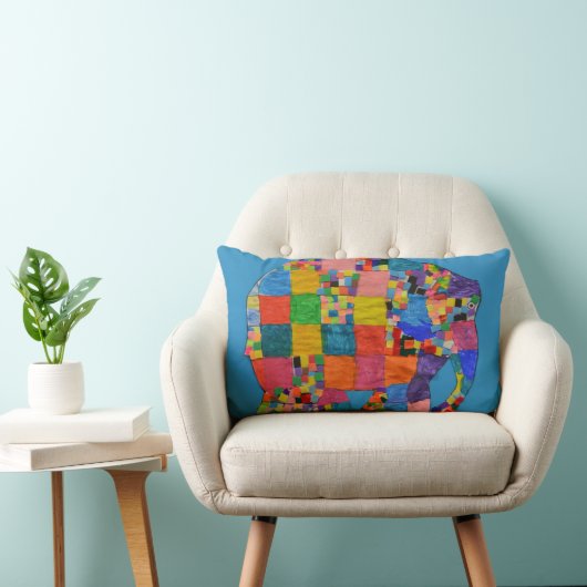 Coussin Rectangle Collage de patchwork d'éléphants mignons (Chaise)