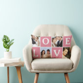 Coussin Rectangle Collage de photos d'amour pour la Saint-Valentin (Chaise)