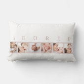 Coussin Rectangle Collage de photos de bébé ADORÉ Rose et Blanc (Recto)