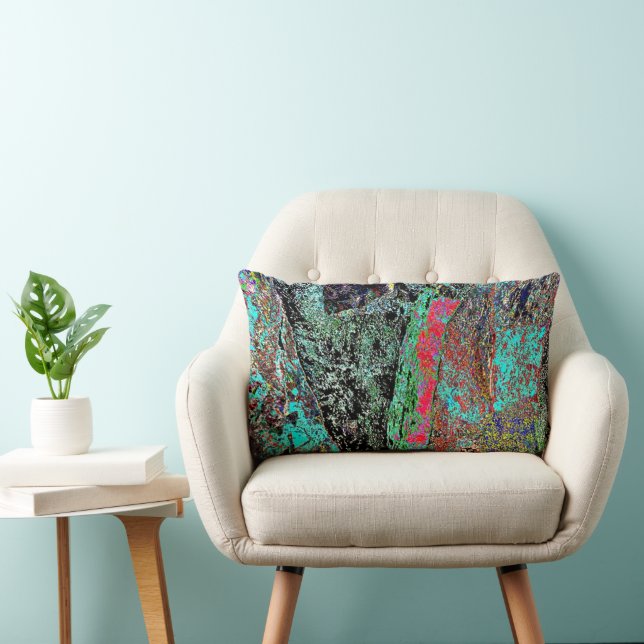 Coussin Rectangle Collage de texture joyeuse jeté un oreiller,Textur (Chaise)