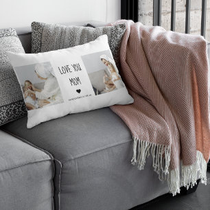 Coussin Rectangle Collage moderne Photo Love You Mom Best Gift
