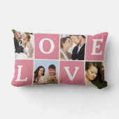Coussin Rectangle Collage photo d'amour Saint-Valentin (Verso)