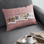 Coussin Rectangle Collage photo de grand-mère élégante personnalisée<br><div class="desc">Grand-mère nous t'aimons ! Ce magnifique coussin lombaire personnalisé est le cadeau idéal pour faire connaître à votre grand-mère combien vous l'aimez. Il vous suffit de télécharger vos photos préférées et de customiser le texte pour en faire un cadeau spécial unique. Grand-mère peut être changée en n'importe quel membre de...</div>