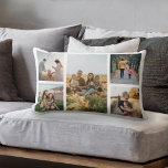 Coussin Rectangle Collage photo personnalisé moderne<br><div class="desc">Créez votre propre coussin photo personnalisé,  ajoutez simplement vos photos préférées pour un oreiller familial personnalisé.</div>